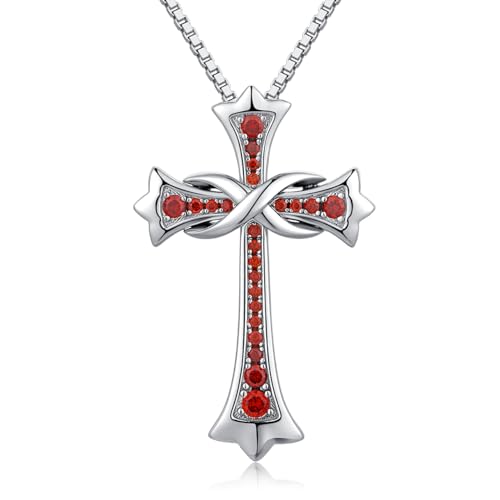 jiamiaoi Silberkette Kreuz Damen Kette Kreuz Silber Kreuzanhänger Silber 925 Frauen Kreuzkette Silber Damen Kreuz Kette mit Stein Weißgold Kette Kreuz Anhänger Silberkette Damen mit Anhänger
