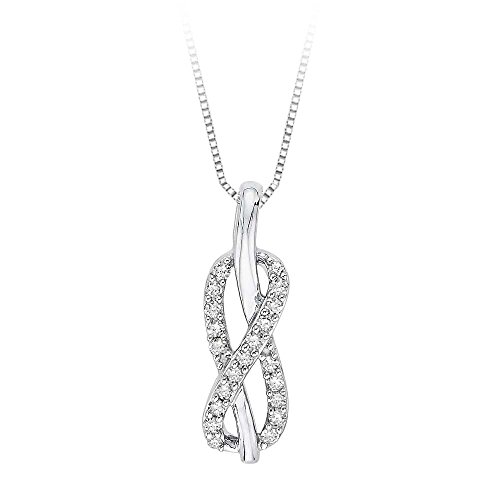 Infinity Diamant Anhänger mit Kette in Sterling Silber (1/5 Karat Gesamtgewicht)