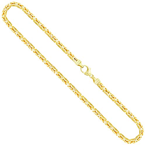 EDELIND Königskette Gold 585, Echtgold Kette 4 mm mit Stempel aus Gelbgold, Halskette aus Deutschland, Herren Goldkette mit Karabinerverschluss, Länge 50 cm, Gewicht ca. 58.8 g.