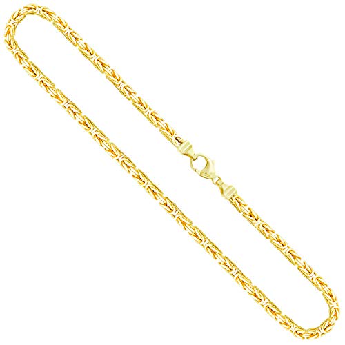 EDELIND Königskette Gold 585, Echtgold Kette 4 mm mit Stempel aus Gelbgold, Halskette aus Deutschland, Herren Goldkette mit Karabinerverschluss, Länge 70 cm, Gewicht ca, 76,8 g,