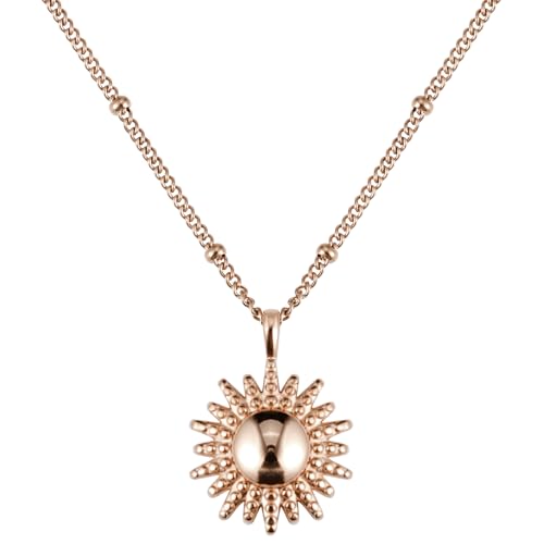 BONNYBIRD® Sonne Anhänger Kette Rosegold - Halskette Damen Edelstahlkette