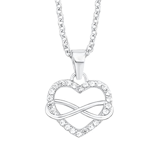 s.Oliver Damen Kette mit Anhänger Herz, 925er Sterling Silber rhodiniert