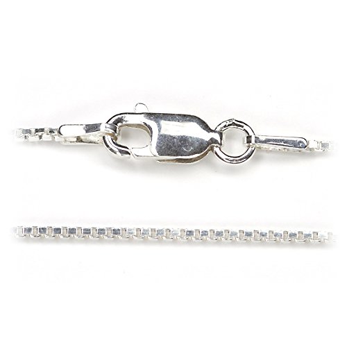 Drachensilber dünne Silberkette 925 Silber 1mm Stärke, eckiges Profil, 50cm Länge Halskette Venezianer aus 925 Silber mit Karabinerverschluss