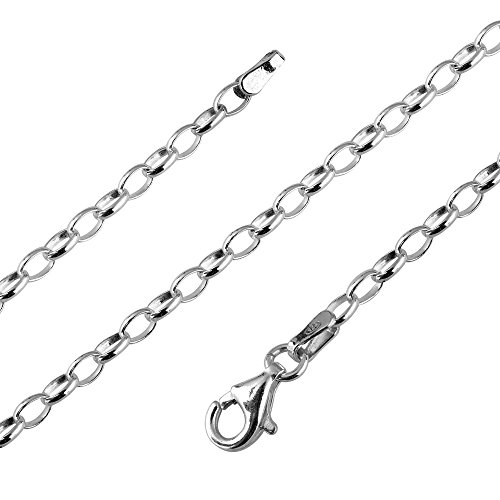 Avesano Ankerkette 925 Silber für Damen Damenkette Silberkette ohne Anhänger für Frauen in 925er Sterlingsilber Weitankerkette Breite 2,7 mm | Länge 80 cm | 101032-080