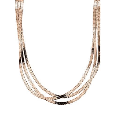 LIEBESKIND Halskette aus Edelstahl (Roségold), 45 cm
