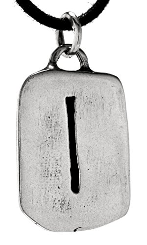 Kiss of Leather Runen Anhänger Isa aus 925 Sterling Silber mit Silberkette 41-66 cm SI. 307