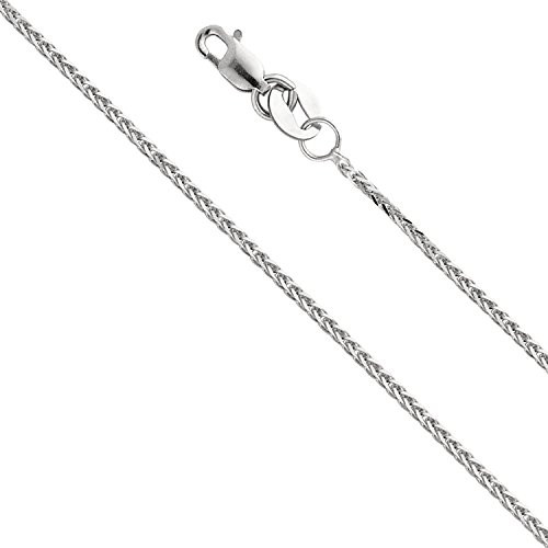 PRINS JEWELS 14 Karat 585 Gold Diamantschliff Spiga Weizen Weißgold Kette - Breite 1.50 mm - Länge wählbar (55)