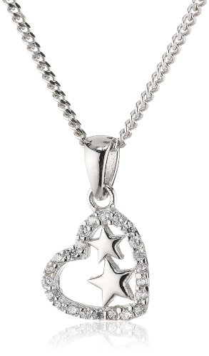 s.Oliver Kinder-Kette mit Anhänger 925 Silber rhodiniert Zirkonia weiß 40 cm - 469098