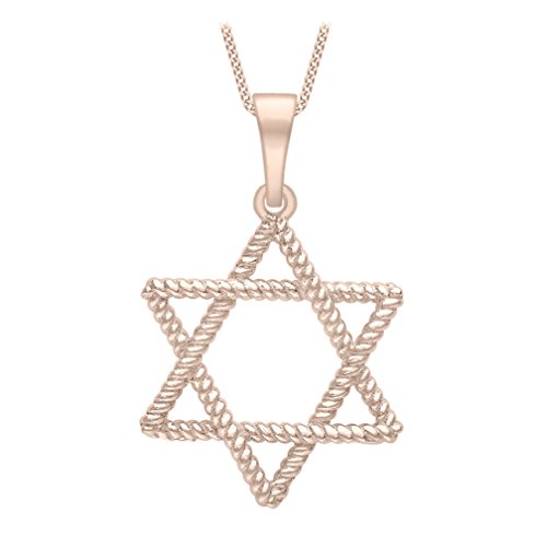 Carissma Gold Damen-Kette mit Anhänger Carissima 9Ct Rose Star of David Rope Pendant Necklace 18  375 Rotgold 45.72 cm - 5.46.1564