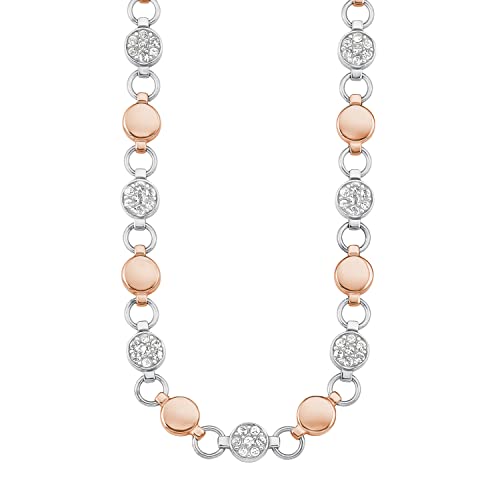 s.Oliver Collier für Damen mit Kristallen von Swarovski, Edelstahl, IP Rose