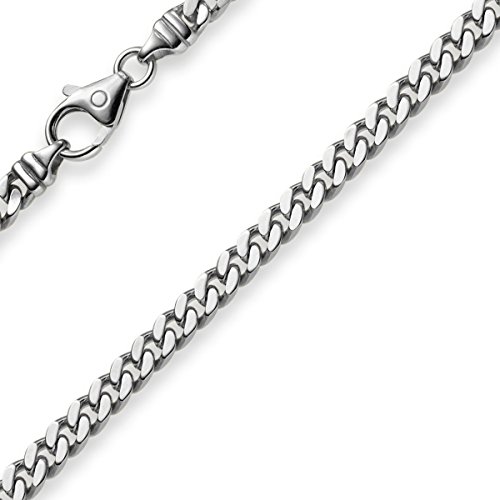 4mm Panzerkette Kette Collier aus 585 Gold Weißgold Goldkette 55cm Unisex