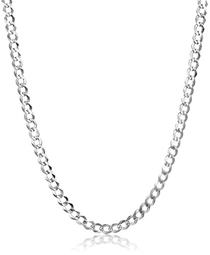 PRINS JEWELS 14 Karat / 585 Gold Panzerkette Weißgold Unisex Kette - Breite 5.50 mm - Länge wählbar (45)