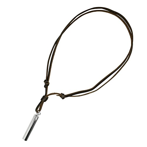 Soul-Cats Lederkette mit Anhänger Patrone Geheimfach zum Aufschrauben Lederband Edelstahl braun schwarz, Farbe: braun