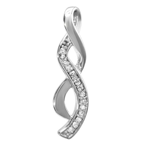 dazzlingrock Sterling Silber runde weiße Diamanten Damen Unendlichkeit Anhänger, 1/10 kt (0,10 ct, Farbe g h i1 i2 Klarheit) Kette