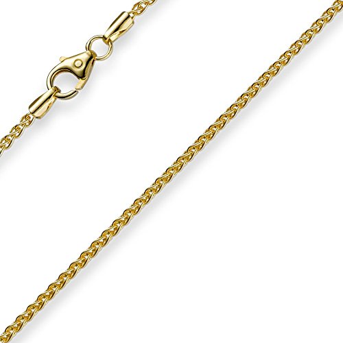 1,5mm Zopfkette Kette Collier aus 585 Gold Gelbgold Goldkette 60cm Unisex