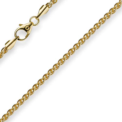 2mm Zopfkette Kette Collier aus 585 Gold Gelbgold Goldkette 50cm Unisex