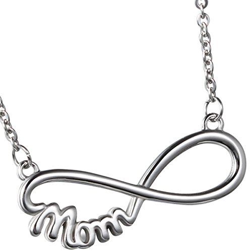 OIDEA Damen Halskette Infinity Edelstahl, Frauen Kette mit Mom & Unendlichkeitszeichen Anhänger Silber Gechenk für Mutter Mama Muttertag Frauenatg