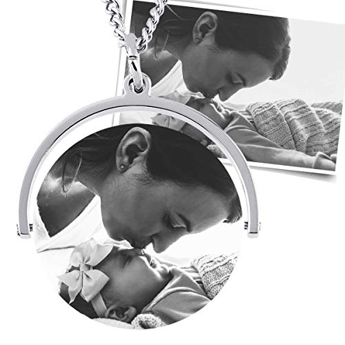Damenanhänger mit Foto Gravur Kettenanhänger Kette mit Bild Gravur - inkl. Fotogravur Bildgravur - Edelstahl AH440bi-2 - mit AMAZON KONFIGURATOR direkt online gestalten !