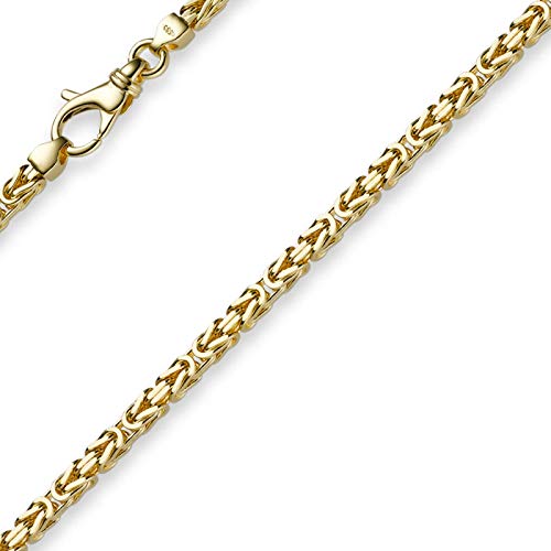 3mm Kette Halskette Königskette aus 585 Gold Gelbgold 45cm, Goldkette