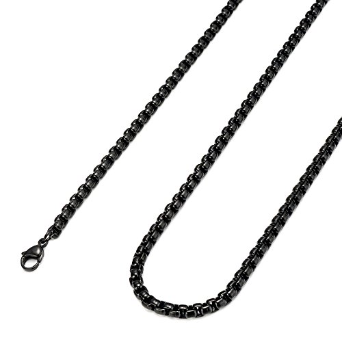 FIBO STEEL Halskette für Herren und Damen, 4 mm, Edelstahl, 50,8 cm
