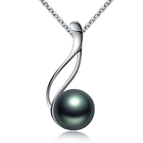 Damen Kette Perlenkette Sterling Silber 925 mit Tahiti Perlen Anhaenger bei VIKI LYNN