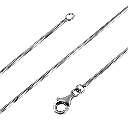 Avesano Schlangenkette 925 Silber Damen (Breite 1 mm) Halskette Silberkette ohne Anhänger (Länge 80 cm) 101021-080
