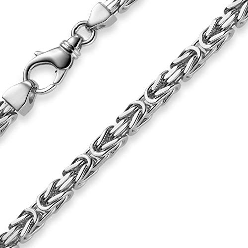 5mm Königskette Kette Halskette aus 585 Gold Weißgold, 60cm, Herren