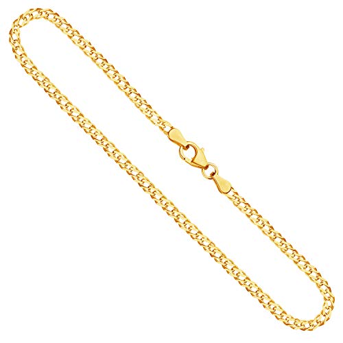EDELIND Goldkette Damen Herren 585 Gold 2.9 mm Länge 60cm, Zwillingspanzerkette Gelbgold Kette Echt Gold mit Stempel, Halskette Made in Germany
