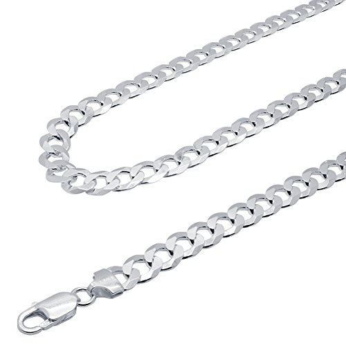 SoulCats echt 925 silber Panzerkette Silberkette sterling Halskette Königskette 3 4 7 9, Größe: 8 mm;Länge: 50 cm