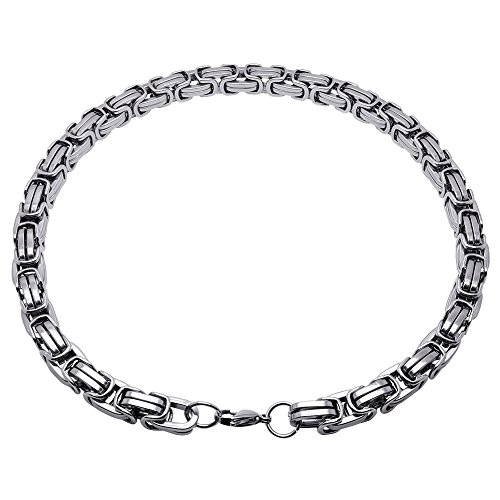 Soul-Cats Königskette Halskette aus silbernem Edelstahl für Männer, Kettenstärke ca.: 6 mm; Farbe:Silber; Kette 70 cm