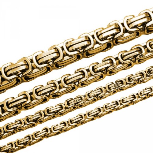 Soul-Cats® Königskette/Halskette aus Edelstahl Farbe: Gold Auswahl: Kette 100 cm
