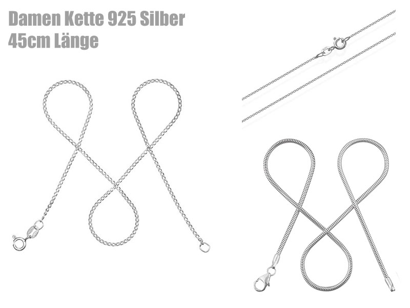 Damen Kette 925 Silber mit 45cm Länge