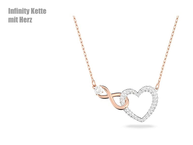 Infinity Kette mit Herz in Roségold und Silber