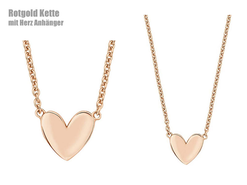 Rotgold Kette mit Herz Anhänger Rotgold Kette mit Herz Anhänger