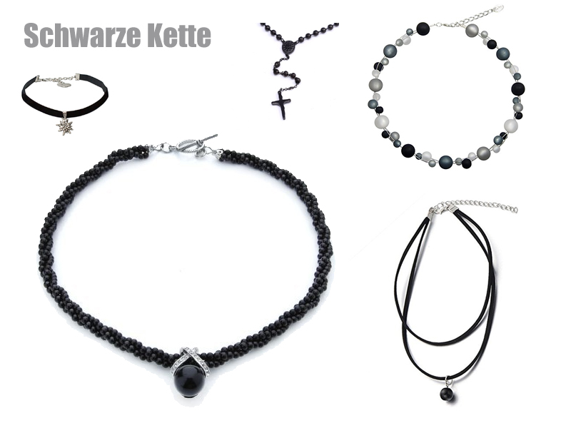 Schwarze Kette z.B. mit Perlen