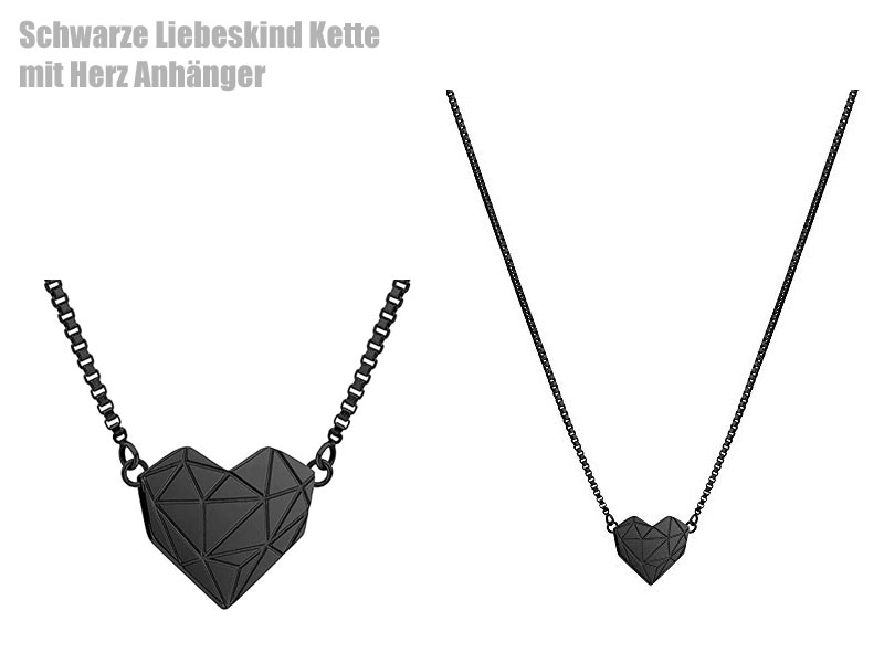 Schwarze Liebeskind Kette mit Herz